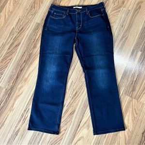 Levi's Jeans 505 Straight Leg Womens Size 12 Blue Dark Wash Stretch Denim Casual